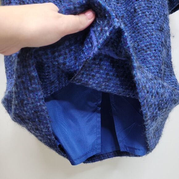 VINTAGE 70s Pendleton suit blue tweed academia wool skirt set S/M - Picture 6 of 14